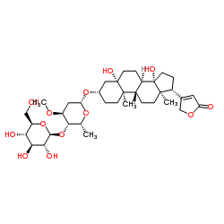 Periplogenin 3-[O-beta-glucopyranosyl-(1->4)-beta-sarmentopyranoside]结构式