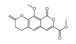 methyl 10-methoxy-2-methylene-9-oxo-2,3,4,9-tetrahydropyrano[4,3-g]chromene-7-carboxylate结构式