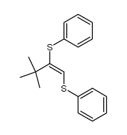 (E)-3,3-dimethyl-1,2-bis(phenylthio)but-1-ene Structure
