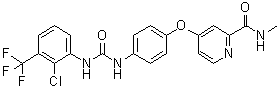 4-(4-(3-(2-氯-3-(三氟甲基)苯基)脲基)苯氧基)-N-甲基吡啶酰胺结构式