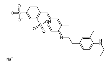 sodium,4-[(E)-[4-[2-[4-(ethylamino)-3-methylphenyl]ethylimino]-3-methylcyclohexa-2,5-dien-1-ylidene]methyl]-3-sulfobenzenesulfonate结构式