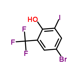 4-Bromo-2-iodo-6-(trifluoromethyl)phenol Structure