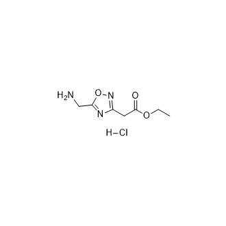 Ethyl 2-(5-(aminomethyl)-1,2,4-oxadiazol-3-yl)acetate hydrochloride Structure