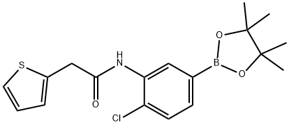 4-氯-3-(呋喃-2-基乙酰氨基)苯硼酸频哪醇酯结构式