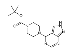 TERT-BUTYL4-(1H-PYRAZOLO[3,4-D]PYRIMIDIN-4-YL)PIPERAZINE-1-CARBOXYLATE Structure