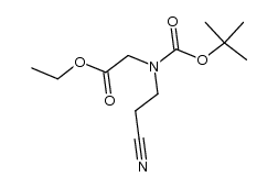 N-tert-butoxycarbonyl-2-(2-cyanoethyl)aminoacetic acid ethyl ester结构式