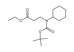ethyl N-tert-butoxycarbonyl-3-cyclohexylamino-propanoate结构式