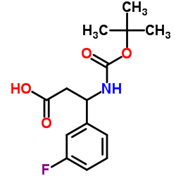 3-[(tert-butoxycarbonyl)amino]-3-(3-fluorophenyl)propanoic acid Structure