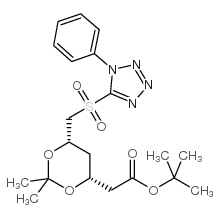 tert-Butyl 2-[(4R,6S)-2,2-Dimethyl-6-[(1-phenyl-1H-terazol-5-ylsulfonyl)methyl]-1,3-dioxan-4-yl]acetate Structure