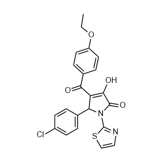 5-(4-氯苯基)-4-(4-乙氧基苯并基)-3-羟基-1-(噻唑-2-基)-1,5-二氢-2H-吡咯烷-2-酮结构式