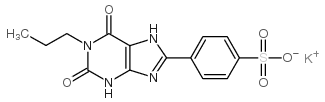 1-丙基-8-(4-磺酸基苯基)黄嘌呤钾盐水合物结构式