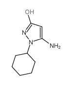 5-氨基-1-环己基-1,2-二氢-3H-吡唑-3-酮结构式