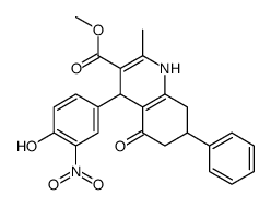 methyl 4-(4-hydroxy-3-nitrophenyl)-2-methyl-5-oxo-7-phenyl-4,6,7,8-tetrahydro-1H-quinoline-3-carboxylate结构式