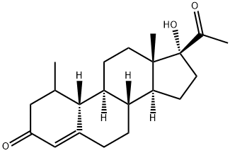 17-Hydroxy-1-methyl-19-norpregn-4-ene-3,20-dione Structure