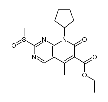 8-cyclopentyl-5-methyl-2-methanesulfinyl-7-oxo-7,8-dihydropyrido[2,3-d]pyrimidine-6-carboxylic acid ethyl ester Structure