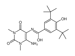 Benzamide,N-(6-amino-1,2,3,4-tetrahydro-1,3-dimethyl-2,4-dioxo-5-pyrimidinyl)-3,5-bis(1,1-dimethylethyl)-4-hydroxy- Structure