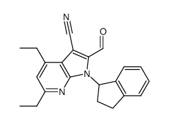 1-(2,3-dihydro-1H-inden-1-yl)-4,6-diethyl-2-formyl-1H-pyrrolo[2,3-b]pyridine-3-carbonitrile结构式