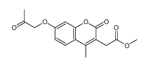 methyl 2-[4-methyl-7-(2-oxopropoxy)-2-oxo-2H-3-chromenyl]acetate Structure