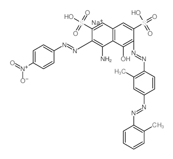 2,7-Naphthalenedisulfonicacid,4-amino-5-hydroxy-6-[2-[2-methyl-4-[2-(2-methylphenyl)diazenyl]phenyl]diazenyl]-3-[2-(4-nitrophenyl)diazenyl]-,sodium salt (1:2) Structure