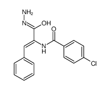 4-chloro-N-(3-hydrazinyl-3-oxo-1-phenylprop-1-en-2-yl)benzamide结构式