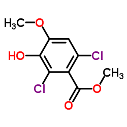 2,6-二氯-3-羟基-4-甲氧基苯甲酸甲酯结构式