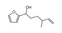 2-(1-hydroxy-4-methylhex-5-enyl)furan结构式