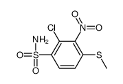 2-chloro-4-methylsulfanyl-3-nitrobenzenesulfonamide结构式