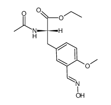 N-acetyl-3-<3(E)-hydroxyiminomethyl-4-methoxyphenyl>-L-alanine ethyl ester Structure