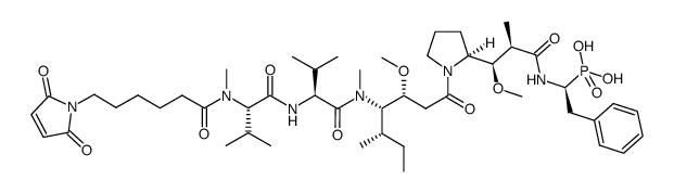 maleimidocaproyl-NMeVal-Val-Dil-Dap-phosphonophenylalanine结构式