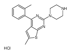 6-methyl-4-(2-methylphenyl)-2-piperazin-1-ylthieno[2,3-d]pyrimidine,hydrochloride Structure