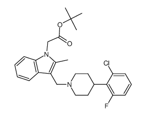 tert-butyl 2-(3-((4-(2-chloro-6-fluorophenyl)piperidin-1-yl)methyl)-2-methyl-1H-indol-1-yl)acetate结构式