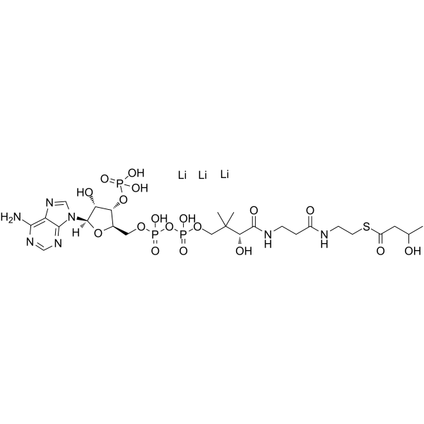DL-β-羟基丁酰基辅酶 A 锂盐结构式
