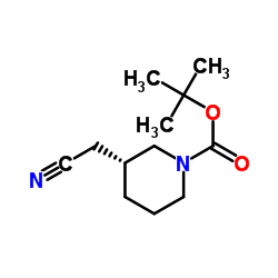 (R)-TERT-BUTYL 3-(CYANOMETHYL)PIPERIDINE-1-CARBOXYLATE Structure