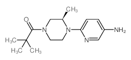 (R)-1-(4-(5-氨基吡啶基)-3-甲基哌嗪基-2,2-二甲基丙酮结构式