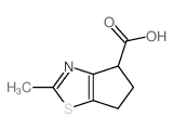 2-Methyl-5,6-dihydro-4H-cyclopenta[d]thiazole-4-carboxylic acid结构式