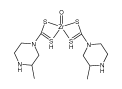zirconyl bis(2-methylpiperazinedithiocarbamate)结构式