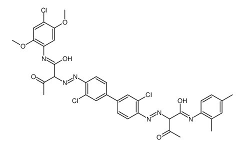 2-[[2-chloro-4-[3-chloro-4-[[1-(4-chloro-2,5-dimethoxyanilino)-1,3-dioxobutan-2-yl]diazenyl]phenyl]phenyl]diazenyl]-N-(2,4-dimethylphenyl)-3-oxobutanamide结构式
