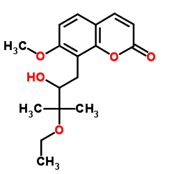 (S)-8-(3-乙氧基-2-羟基-3-甲基丁基)-7-甲氧基-2H-1-苯并吡喃-2-酮结构式