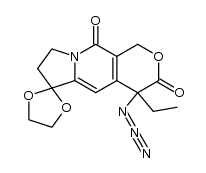 4-azido-4-ethyl-6,6-ethylenedioxy-7,8-dihydro-1H-pyrano[3,4-f]indolozine-3,10(4H)-dione Structure