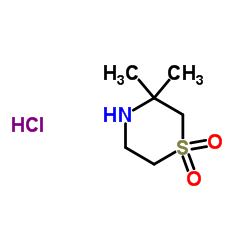 3,3-Dimethylthiomorpholine 1,1-dioxide hydrochloride (1:1) Structure