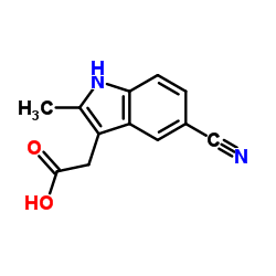 5-Cyano-2-methylindole-3-acetic acid Structure