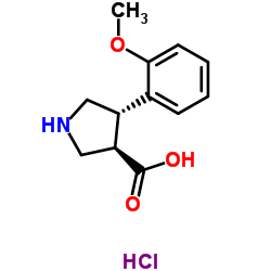 (TRANS)-4-(2-METHOXY-PHENYL)-PYRROLIDINE-3-CARBOXYLIC ACID-HCL Structure
