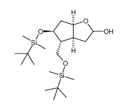 (3aS,4R,5S,6aR)-5-(tert-butyldimethylsilyloxy)-4-(tert-butyldiethylsilyloxy-methyl)-hexahydro-cyclopenta[b]furan-2-ol结构式