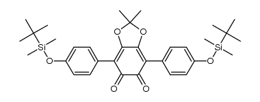 4,7-bis[4-(tert-butyldimethylsilyloxy)phenyl]-2,2-dimethylbenzo[d][1,3]dioxole-5,6-dione结构式