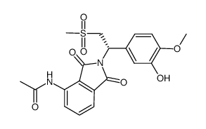 (S)-N-{2-[1-(3-hydroxy-4-methoxy-phenyl)-2-methanesulfonyl-ethyl]-1,3-dioxo-2,3-dihydro-1H-isoindol-4-yl}-acetamide Structure