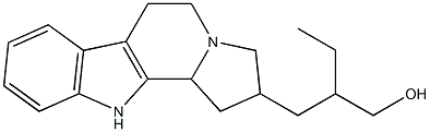 β-Ethyl-2,3,5,6,11,11b-hexahydro-1H-indolizino[8,7-b]indole-2-(1-propanol)结构式