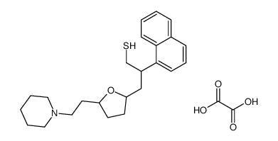2-hydroxy-2-oxoacetate,2-naphthalen-1-yl-3-[5-(2-piperidin-1-ium-1-ylethyl)oxolan-2-yl]propane-1-thiol结构式