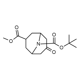 9-(叔丁基)3-甲基7-氧代-9-氮杂双环[3.3.1]壬烷-3,9-二羧酸酯结构式