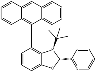2-[(2R,3R)-4-(9-蒽基)-3-叔丁基-2,3-二氢-1,3-苯并氧膦杂环]吡啶结构式