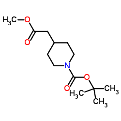 N-Boc-4-哌啶乙酸甲酯结构式